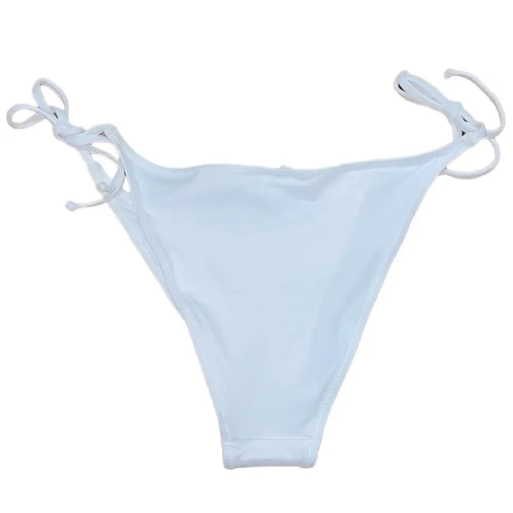 NWT SKIMS Denim Swim Dippy Tie Cheeky Bikini Swim Bottom In Light Blue